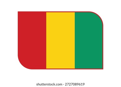 bandeira guiné estilizada com linhas limpas, representando patriotismo e identidade nacional, ideal para vários projetos de design, mapas e materiais educacionais