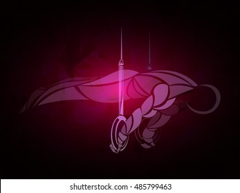 stylized gymnastic rings, geometric background, triangulation