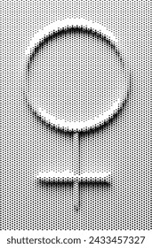 Stylized halftone pattern of a emoticon smiling face.