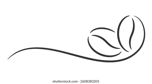 Stylized hand drawn coffee beans, vector eps10 illustration
