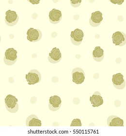 Stylized hand drawn neutral roses. Vector trendy seamless floral pattern.