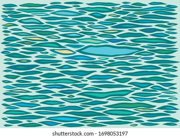 Stylized Hand Drawn Waves on the Water Surface