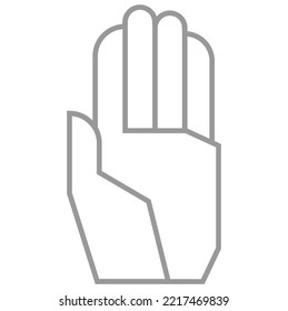 a stylized hand in the form of a palm extended forward. vector illustration.