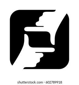 Stylized hand frame vector icon