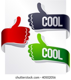 Stylized hand pointer with a raised thumb
