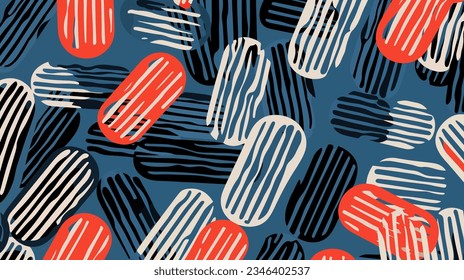 Stylized hand prints pattern,colorful vector illustration.