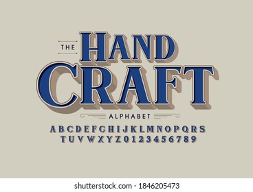 Stylized handcraft alphabet font vector