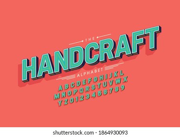 Stylized handcrafted alphabet font vector