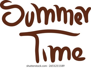 Tipografia estilizada desenhada à mão "Summer Time" com curvas divertidas e traços arrojados	