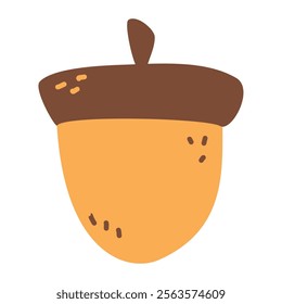 Stylized Handdrawn Textured Thanksgiving Turkey Acorn Twigs design