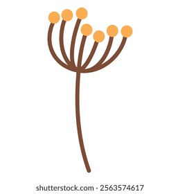 Stylized Handdrawn Textured Thanksgiving Turkey Acorn Twigs element