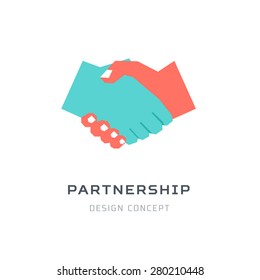 Stylized Handshake Concept Illustration Isolated on White Background