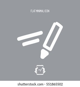 Stylized handwriting pencil concept - Vector flat icon