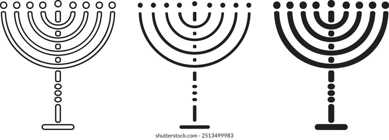 Stilisierte Hanukkah Menorahs Vektor Silhouette