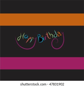 Stylized Happy Birthday written on card
