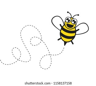 Stylized happy little bee vector illustration EPS10