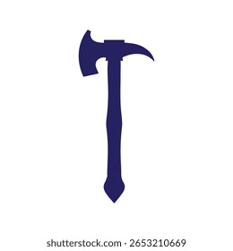 Hacha estilizada con líneas dinámicas, concepto de logotipo elegante en blanco y negro
