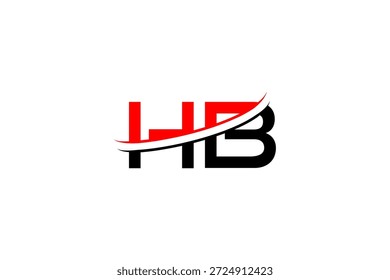 Diseño de logotipo de HB estilizado con iniciales en negrita, simetría abstracta y composición de marca moderna