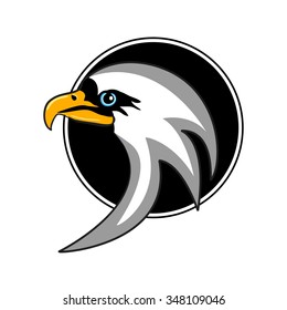 stylized head eagle on white background