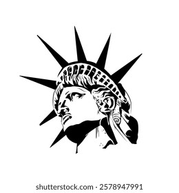 Stylized head of the Statue of Liberty