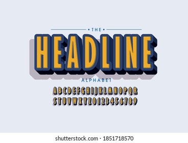 Stylized headline alphabet font vector