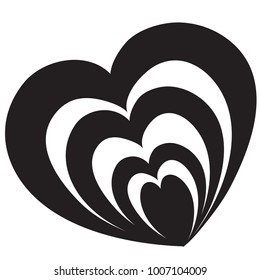 stylized heart in black color vector
