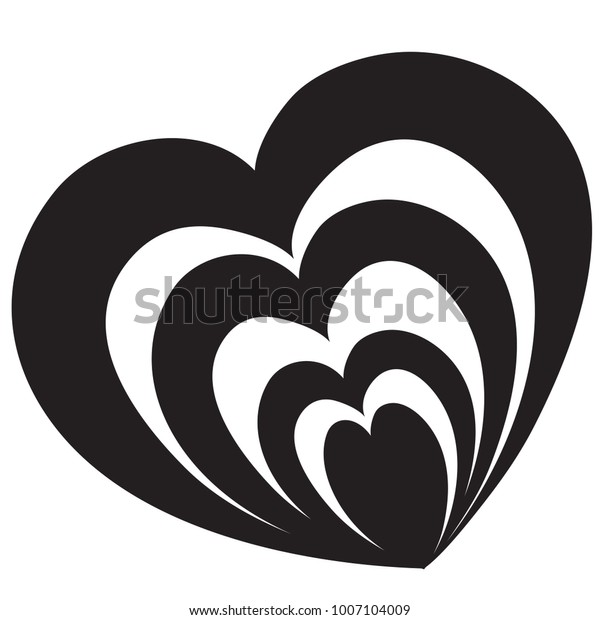 Stylized Heart Black Color Vector Stock Vector (Royalty Free ...
