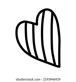 Stylized heart with doodle style stripes in the background