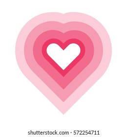 Stylized heart icon with flat shine. Modern romantic silhouette for web design