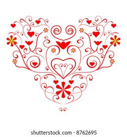 Corazón estilizado aislado sobre fondo blanco