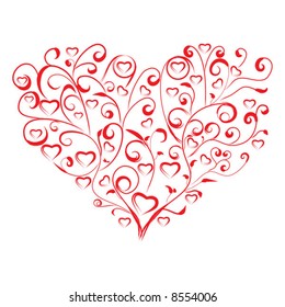 Stylized heart on white background