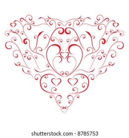 Stylized heart on white background