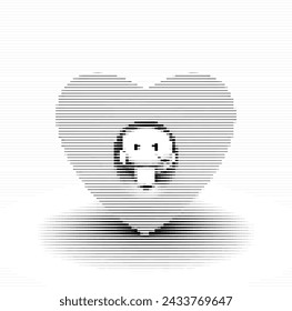 Stylized heart shape with a neutral face in the center.