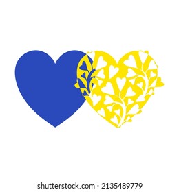 Stylized heart symbol blue-and-yellow color the Ukrainian flag