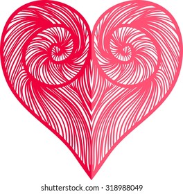 Stylized heart, vector illustration.
