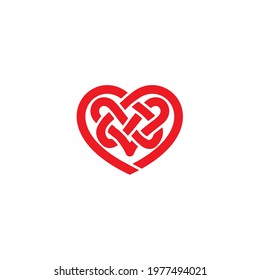 Stylized heart. Vyaz. On a white background.