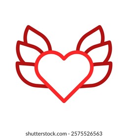 Stylized heart with wing-like elements