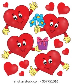 Stylized hearts theme set 1 - eps10 vector illustration.