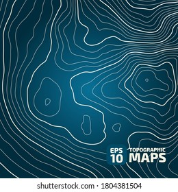Die stilisierte Höhenkarte, topographische Kontur in Linien. Konzept eines bedingten Geografie-Schemas und des Geländewegs. Abstrakte geometrische Form. Vorlage, Muster. Design-Material. Vektorgrafik.