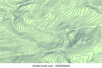 The stylized height of the topographic contour in lines and contours. The concept of a conditional geography scheme and the terrain path. Vector illustration.
