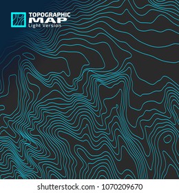 The stylized height of the topographic contour in lines and contours. The concept of a conditional geography scheme and the terrain path. Vector illustration.