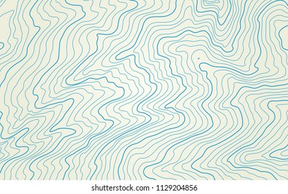 The stylized height of the topographic contour in lines and contours. The concept of a conditional geography scheme and the terrain path. Vector illustration.