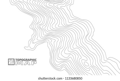 The stylized height of the topographic contour in lines and contours. The concept of a conditional geography scheme and the terrain path. Vector illustration.