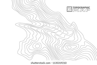 The stylized height of the topographic contour in lines and contours. The concept of a conditional geography scheme and the terrain path. Vector illustration.