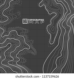 The stylized height of the topographic contour in lines and contours. The concept of a conditional geography scheme and the terrain path. Vector illustration.