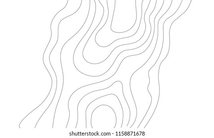 The stylized height of the topographic contour in lines and contours. The concept of a conditional geography scheme and the terrain path. Vector illustration.