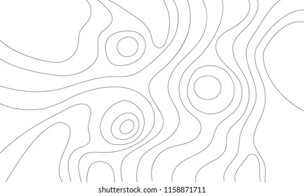 The stylized height of the topographic contour in lines and contours. The concept of a conditional geography scheme and the terrain path. Vector illustration.