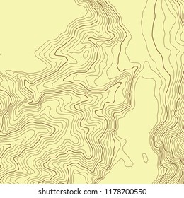 The stylized height of the topographic contour in lines and contours. The concept of a conditional geography scheme and the terrain path. Vector illustration.