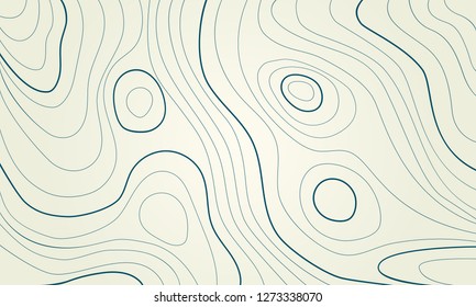 The stylized height of the topographic contour in lines and contours. The concept of a conditional geography scheme and the terrain path. Vector illustration.