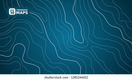 The stylized height of the topographic contour in lines and contours. The concept of a conditional geography scheme and the terrain path. Vector illustration